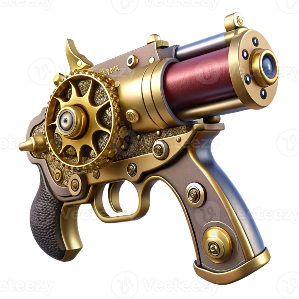 extraordinary minimalist A Steampunk Pistol Intricate Engravings A premium png