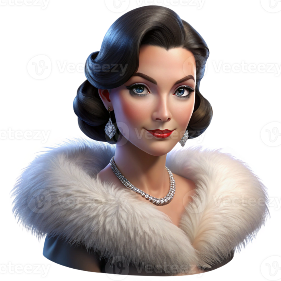 elegant contemporary Portrait of a Glamorous Hollywood Actress professional png