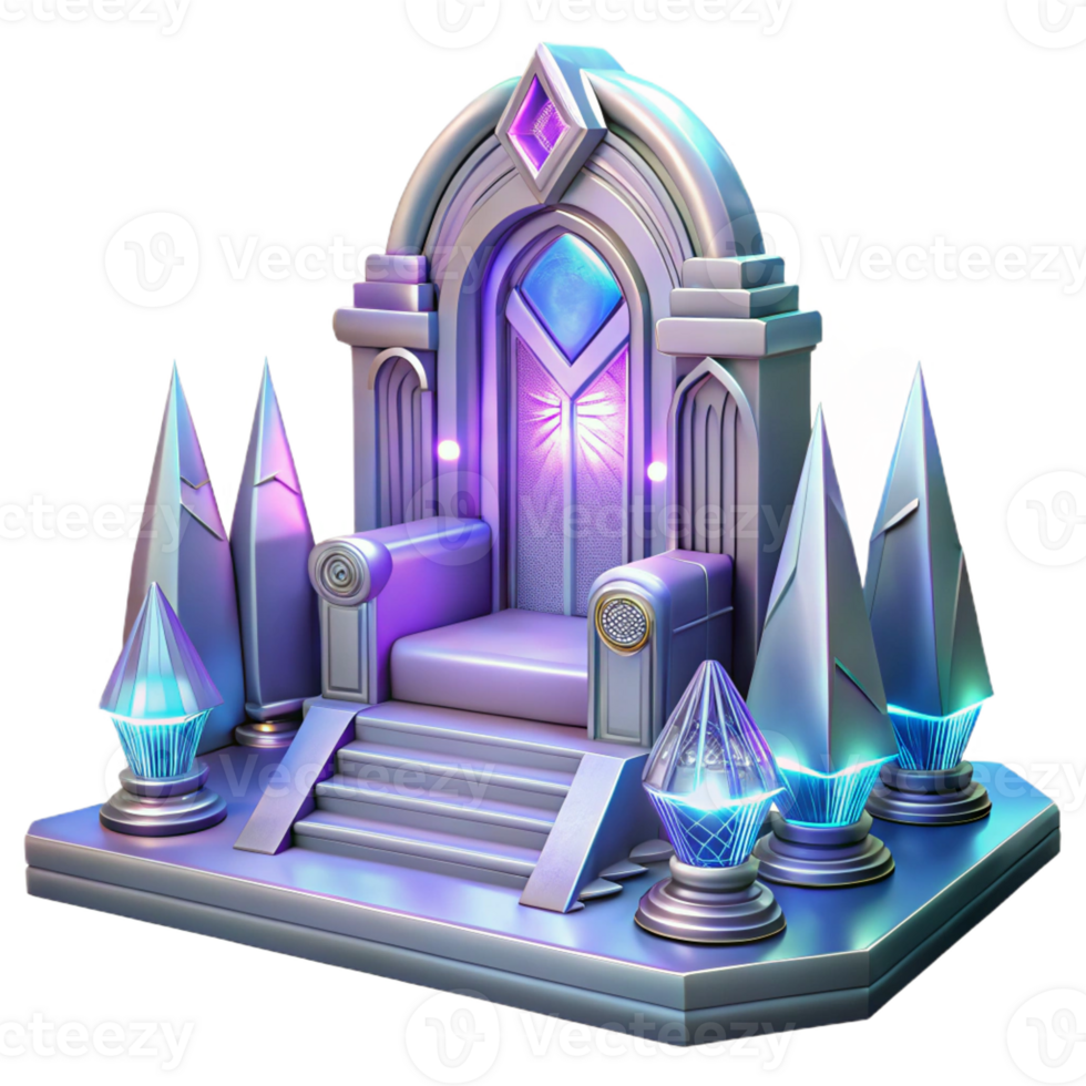 extraordinary creative A Futuristic Throne Room with Holographic high resolution png