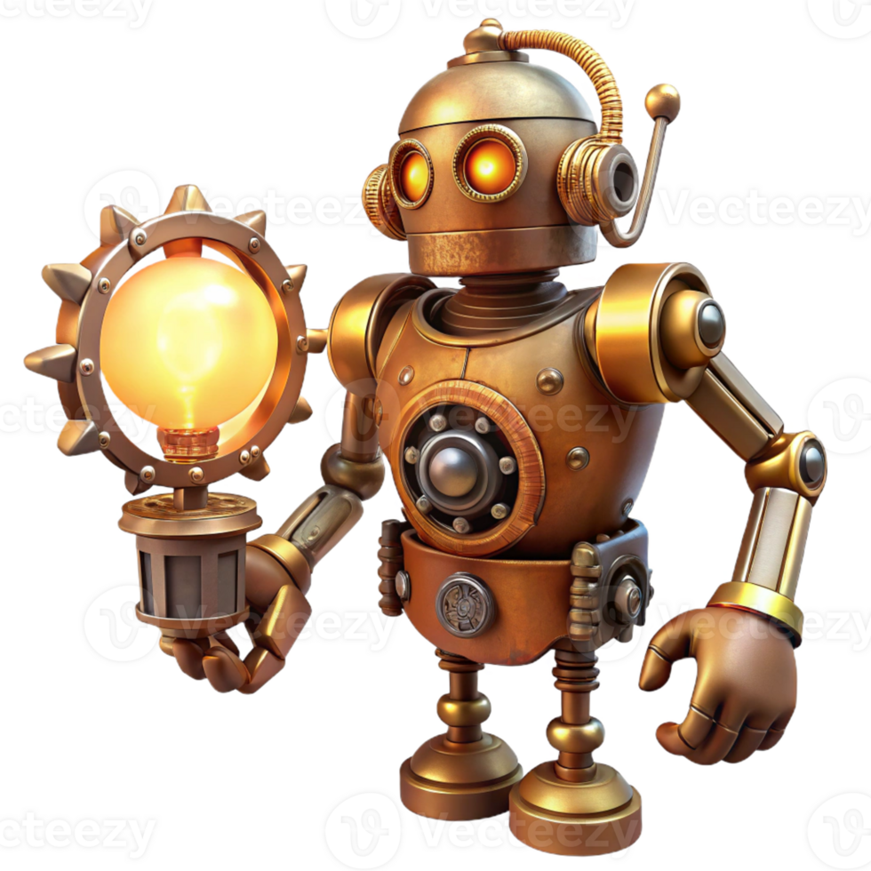 stunning abstract A Steampunk Inspired Robot with Intricate genuine png