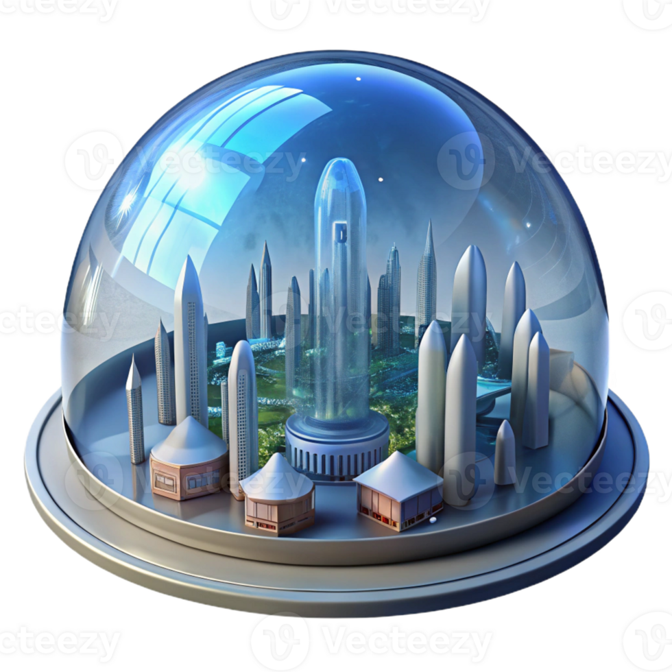 impressive minimalist A Futuristic City Built Within a Giant Dom authentic png