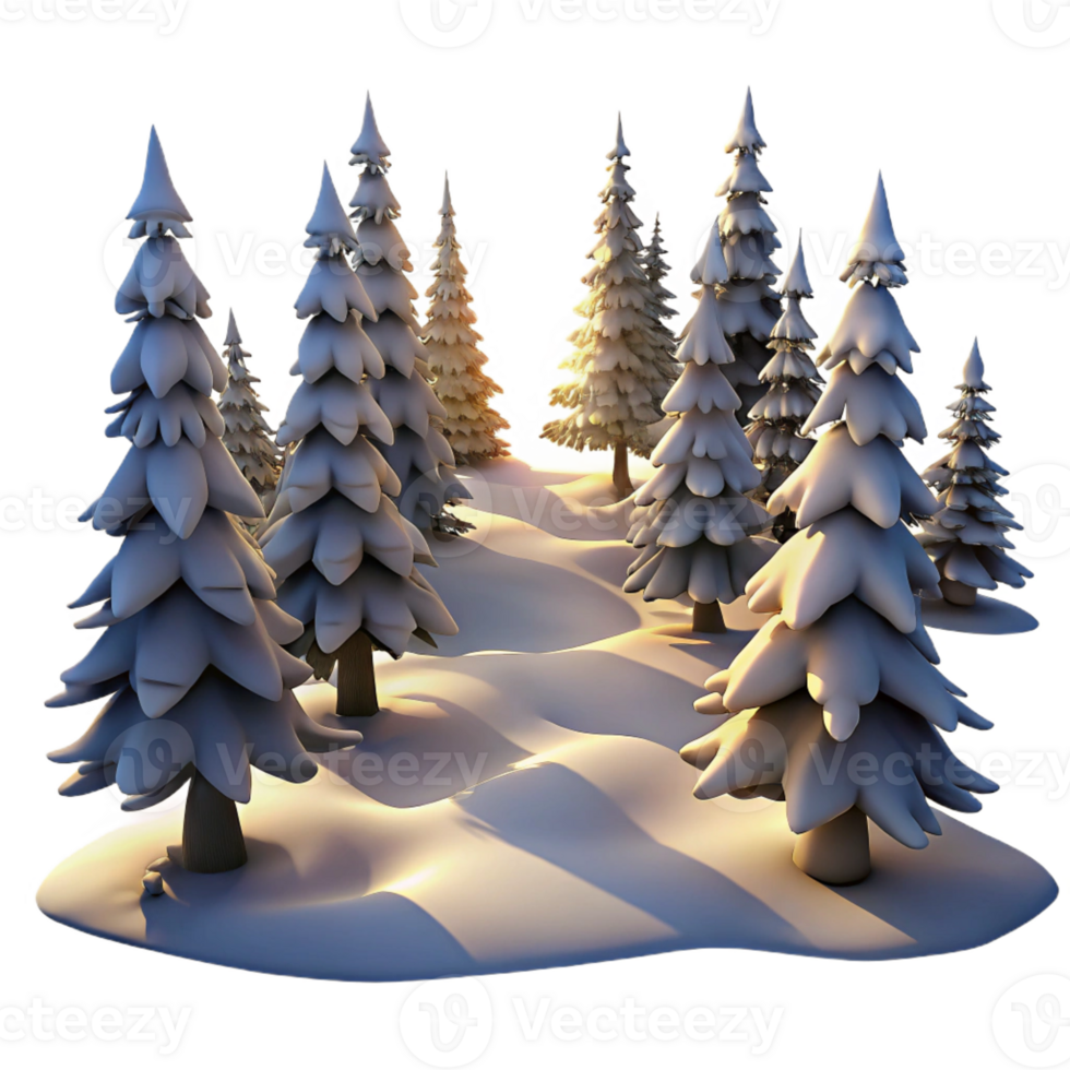 impressive classic A Snow Covered Pine Forest Sunlight Fil original png