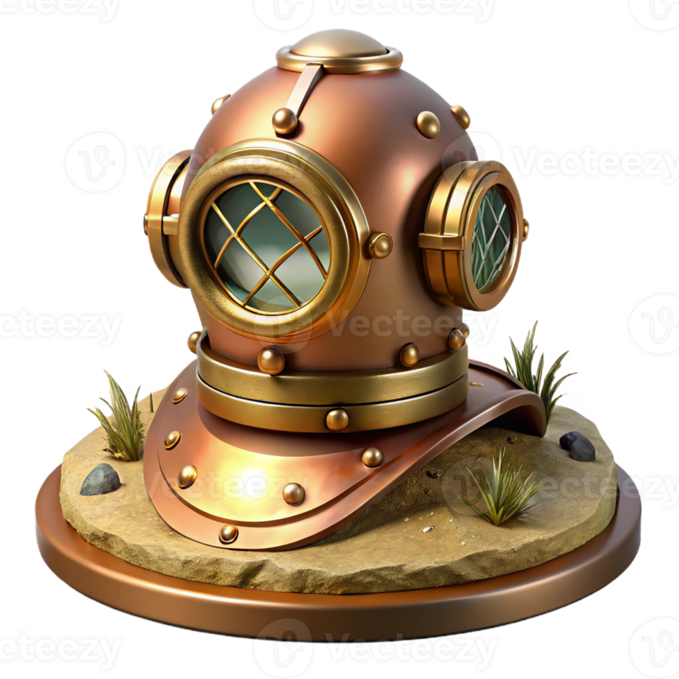 stunning vintage A Steampunk Diving Helmet Brass and Copp exclusive png