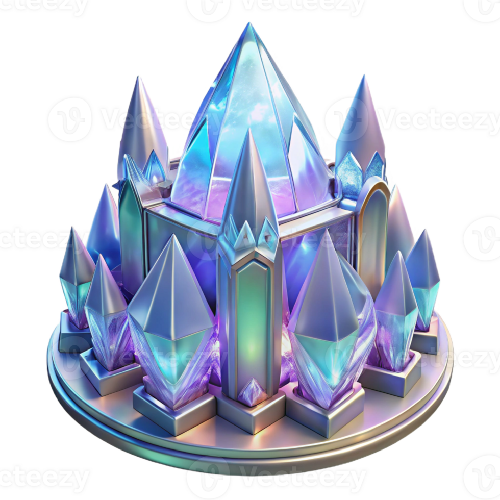 vibrant modern Crystal Palace Intricate Facets and Refr detailed png