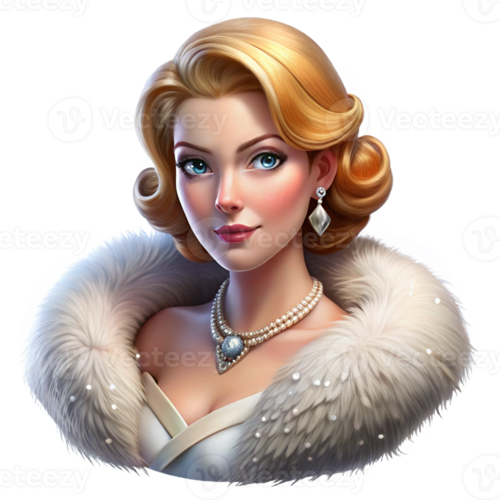 dramatic creative Portrait of a Glamorous Hollywood Actress original png