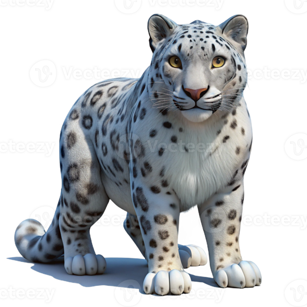 magnificent artistic A Realistic Rendering of a Snow Leopard 4K png