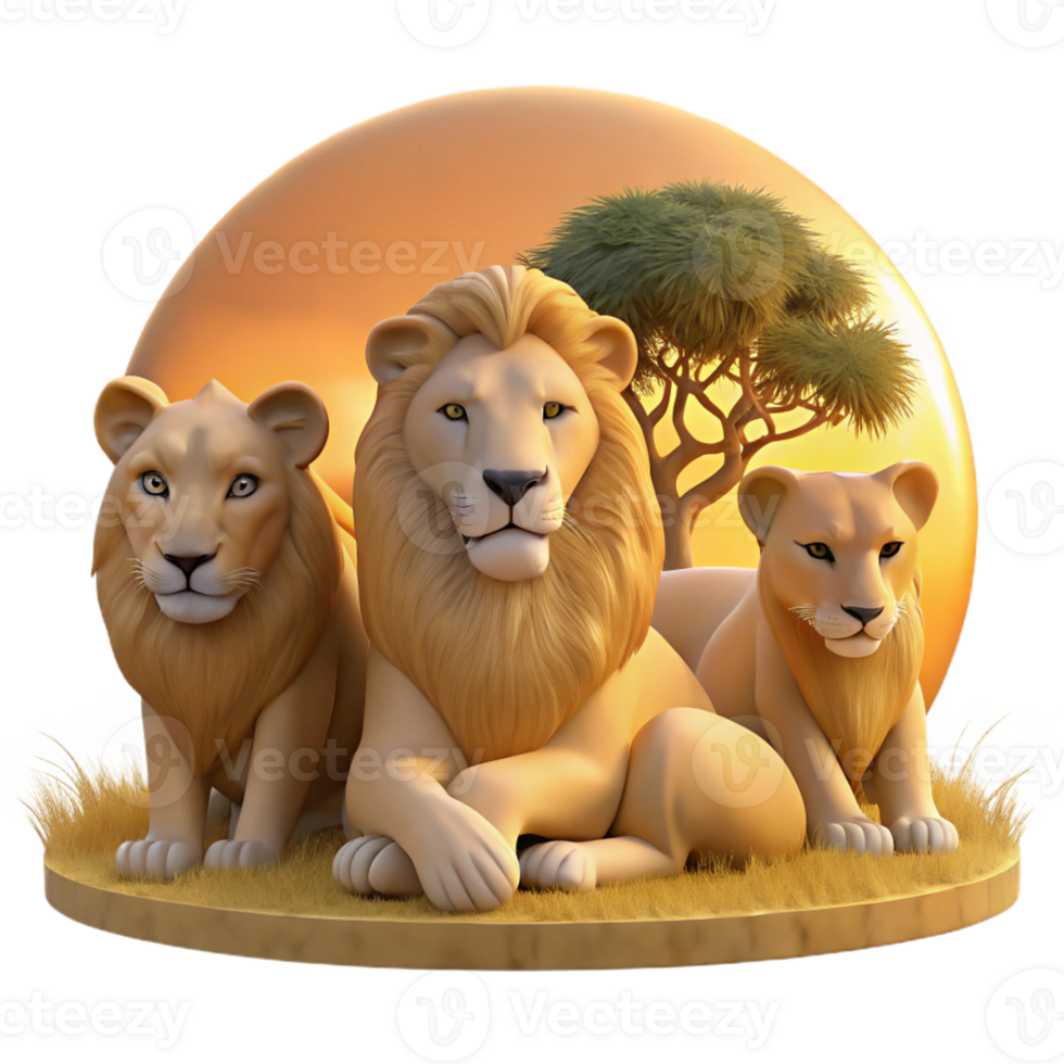 wonderful creative A Regal Lion Pride Resting in the Afric high resolution png
