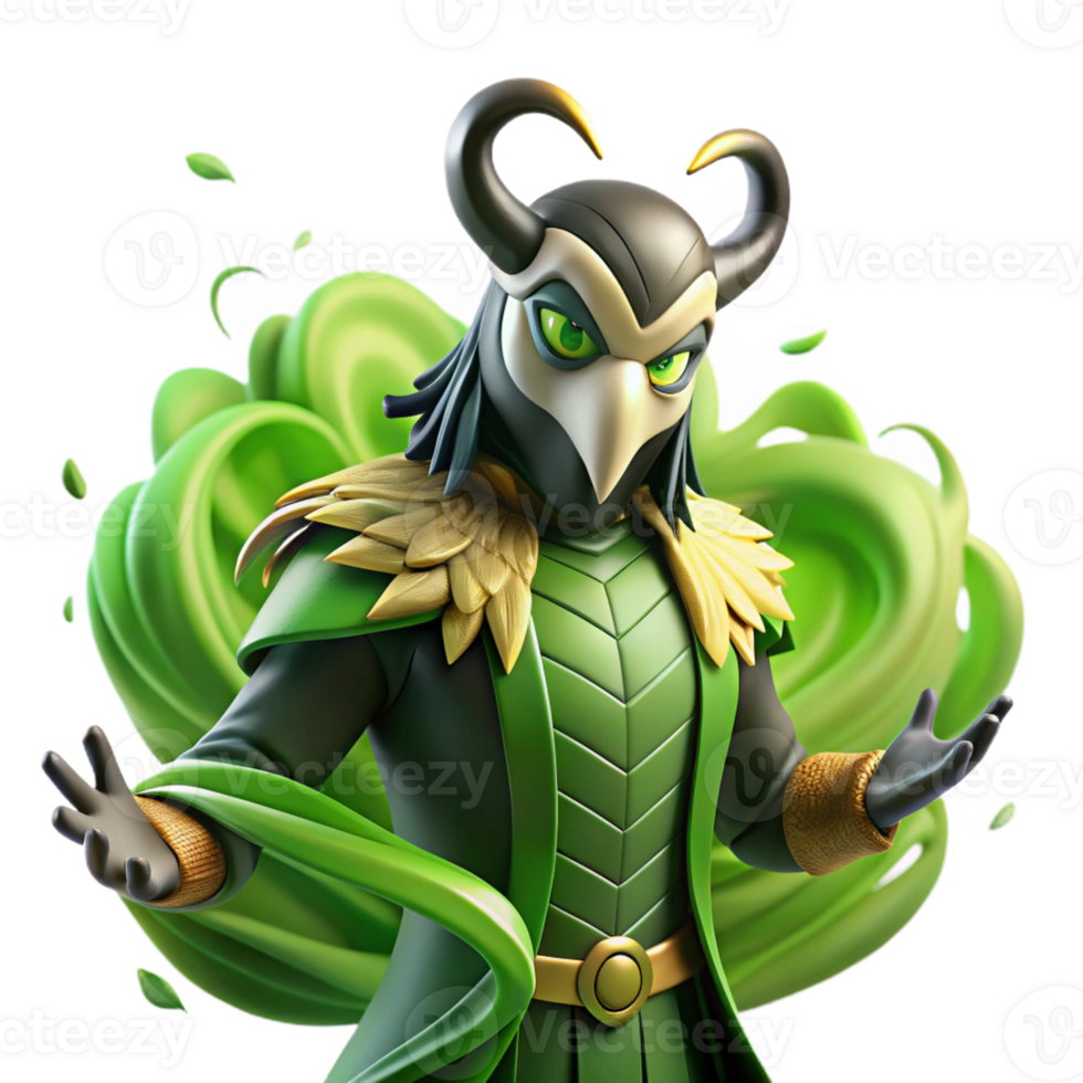 wonderful classic A Cunning Loki Transforming Into a Raven 4K png