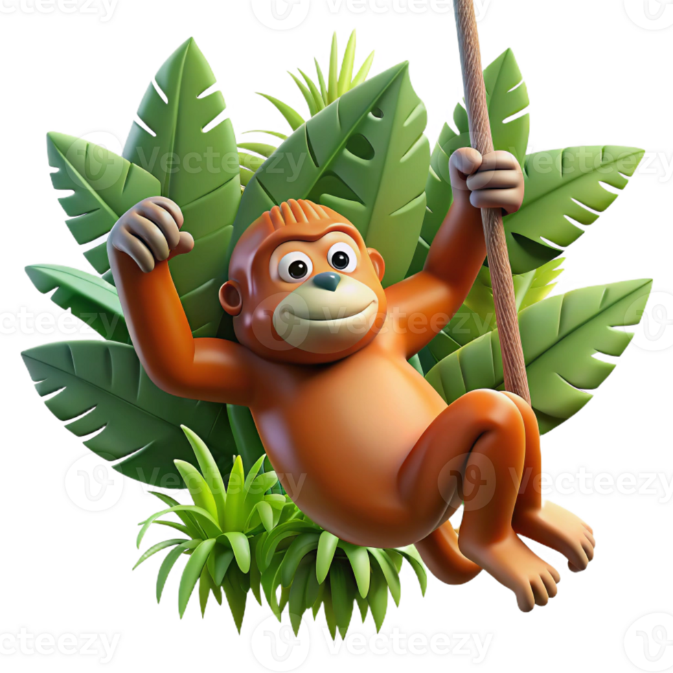 beautiful traditional A Playful Orangutan Swinging Through The genuine png