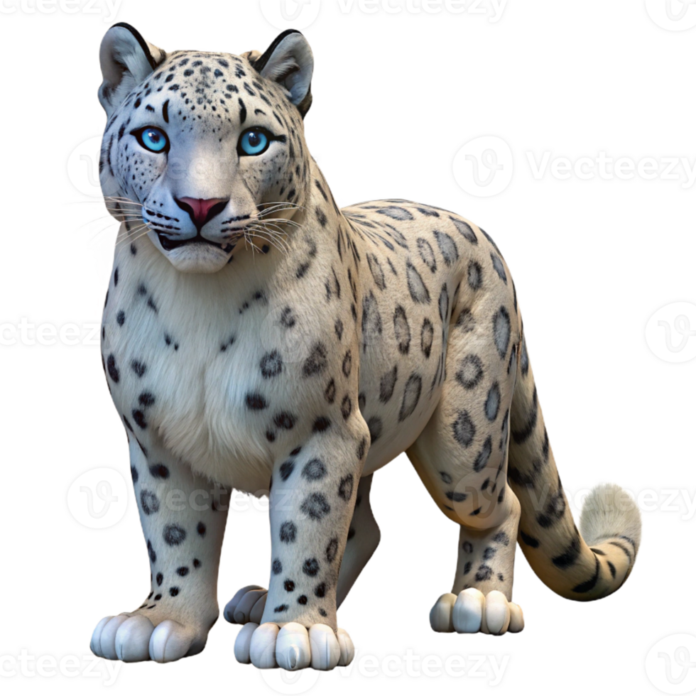 wonderful classic A Realistic Rendering of a Snow Leopard 4K png