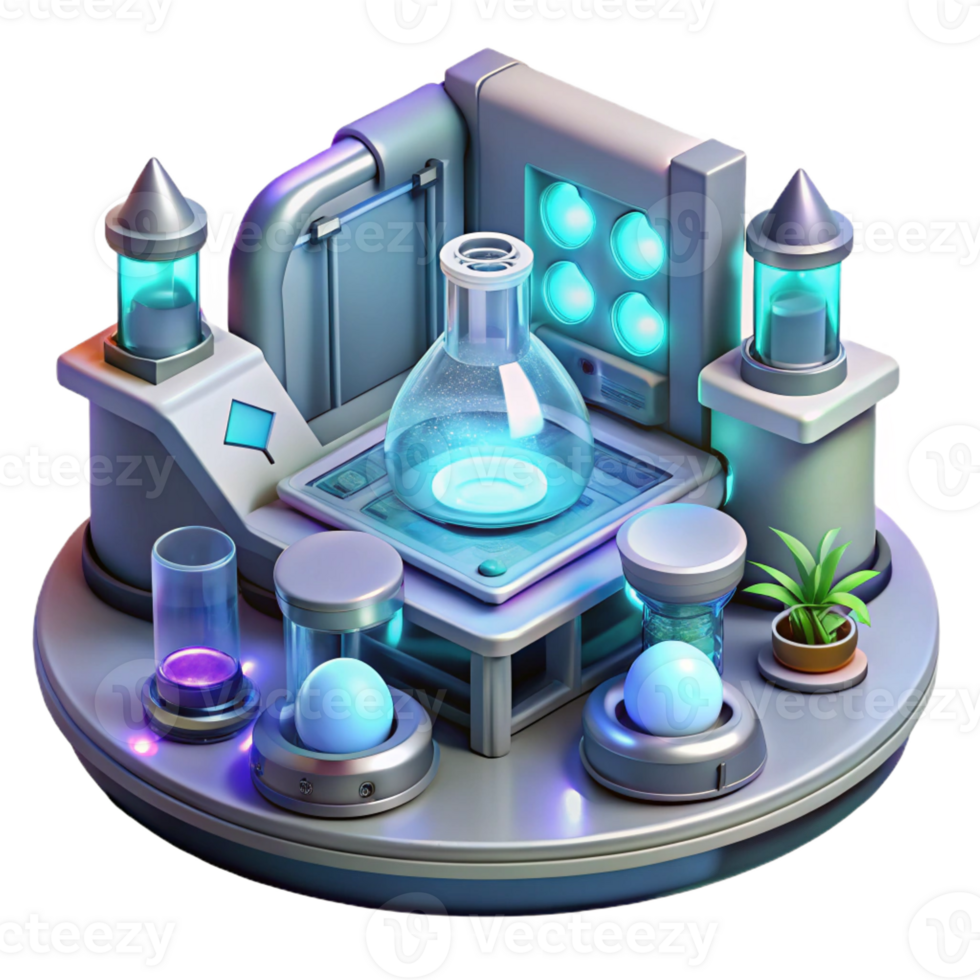beautiful creative A Futuristic Laboratory with Glowing Equ genuine png