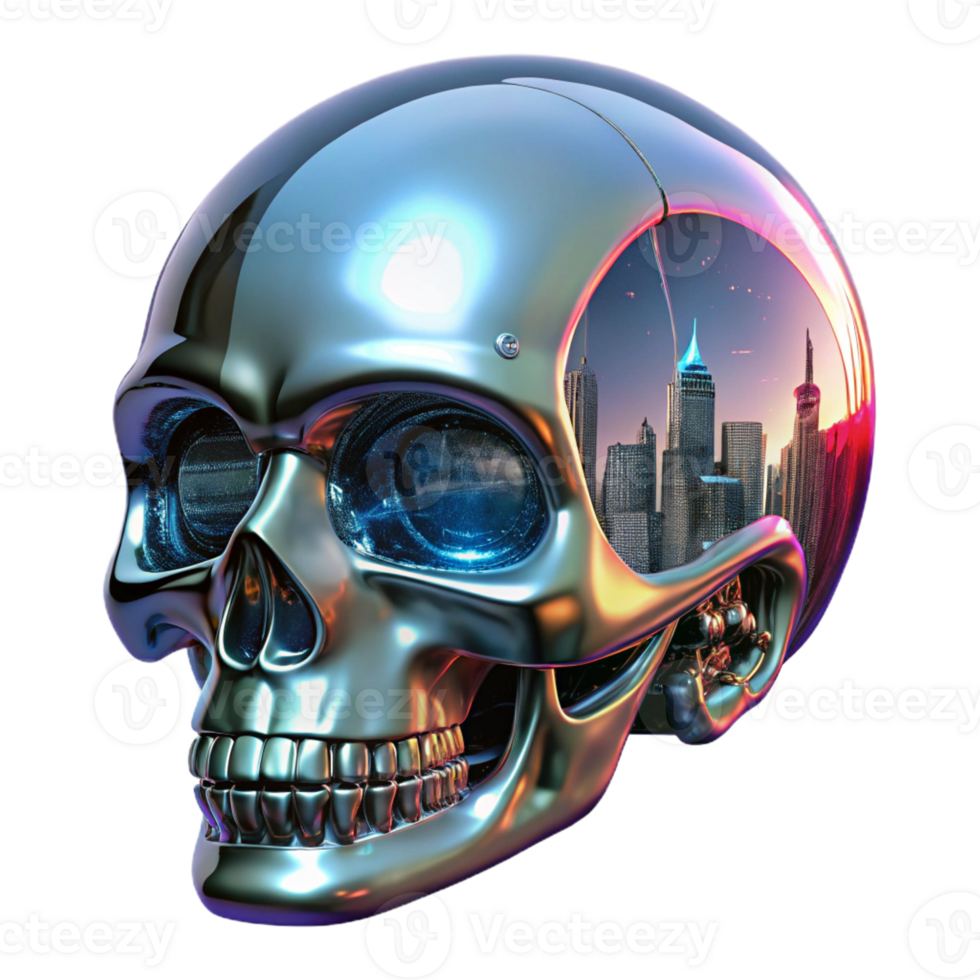wonderful rustic A Futuristic Cityscape Reflected in a Poli high quality png