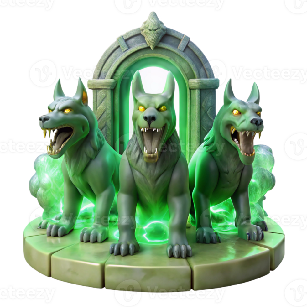 impressive abstract Cerberus Three-headed Hound of Hades original png