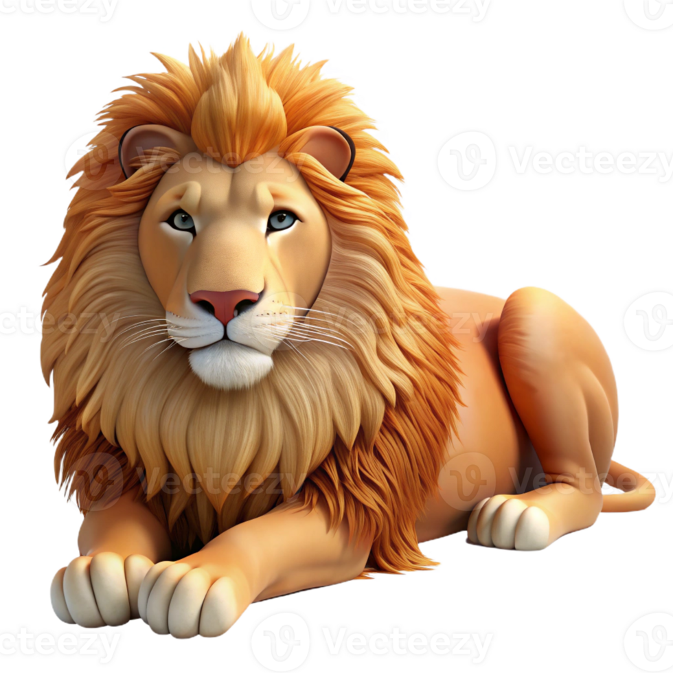 stunning vintage Regal Lion Resting in Savanna Grass original png