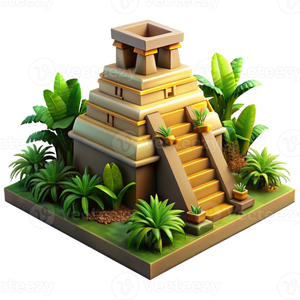 stunning classic A Deserted Mayan Temple Overgrown with Ju exclusive png