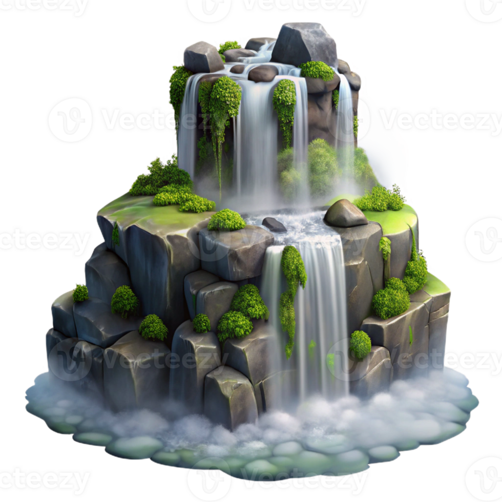 extraordinary traditional A Cascading Waterfall Tumbling over Moss professional png