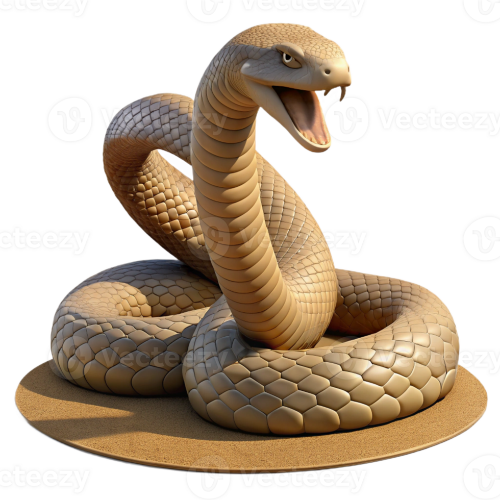 vibrant abstract Coiled Rattlesnake Ready to Strike premium png