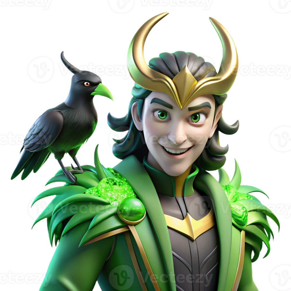 extraordinary artistic A Mischievous Loki Shapeshifting Into a R high resolution png