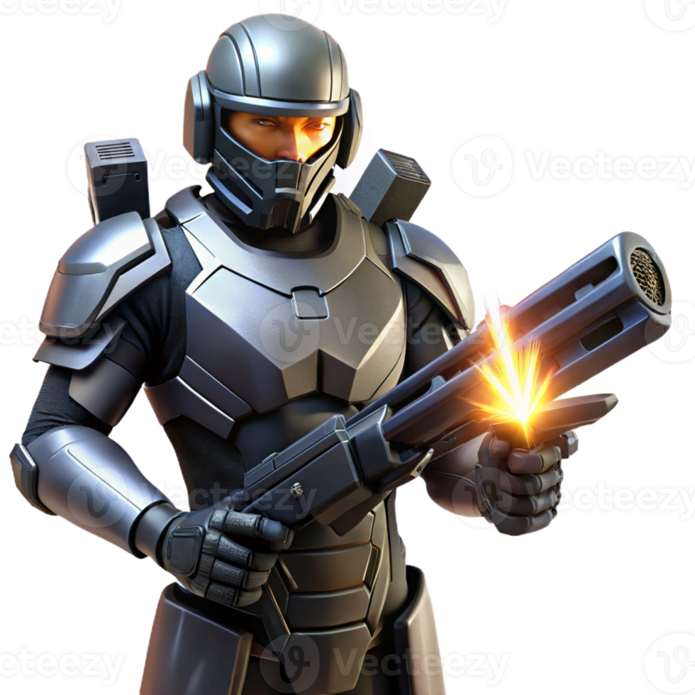 dramatic classic Futuristic Black Combat Suit detailed png