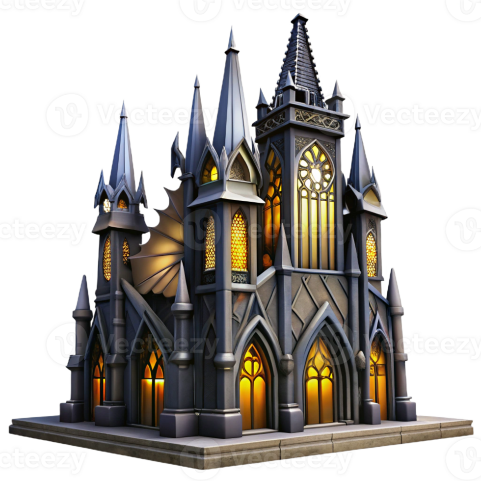magnificent abstract A Towering Gothic Skyscraper with Gargoyle high quality png