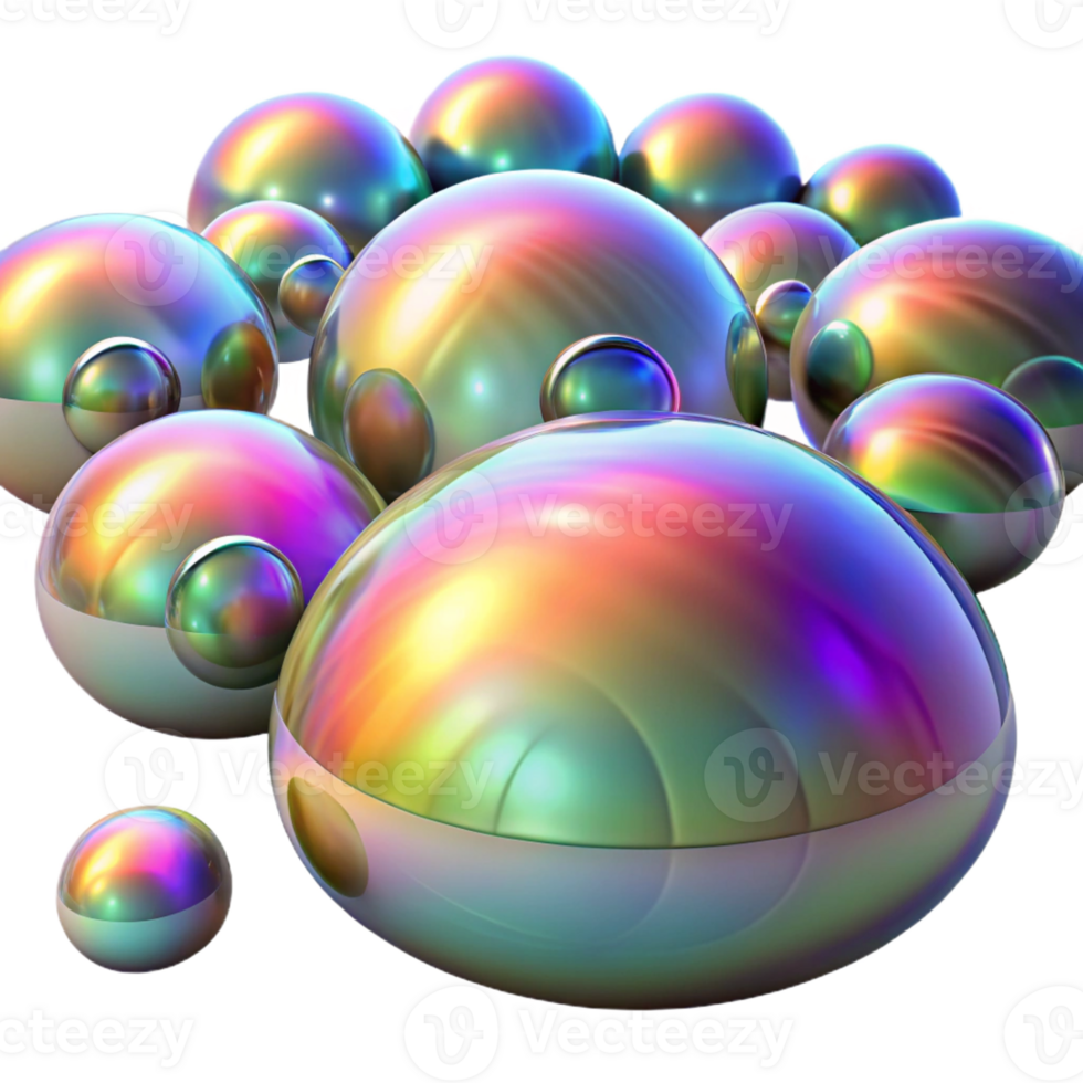 wonderful abstract A Field of Floating Orbs with Iridesce premium png