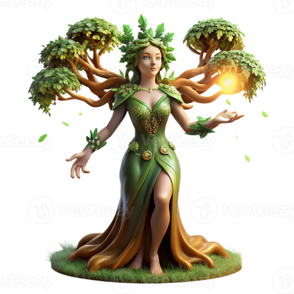 elegant rustic An Elegant Dryad Emerging from an Ancient original png