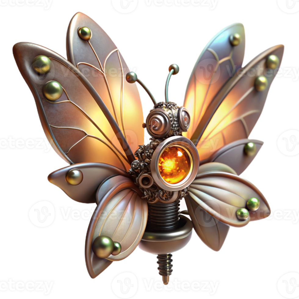 dramatic abstract Steampunk Butterfly Metal Wings exclusive png