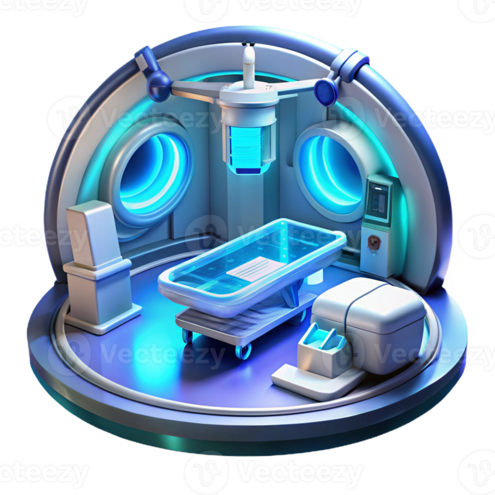 elegant classic A Futuristic Medical Bay with Holographi genuine png