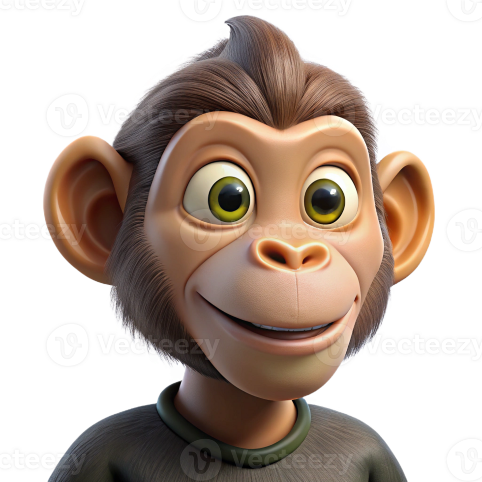 vibrant creative Curious Monkey Portrait Mischievous Expression original png