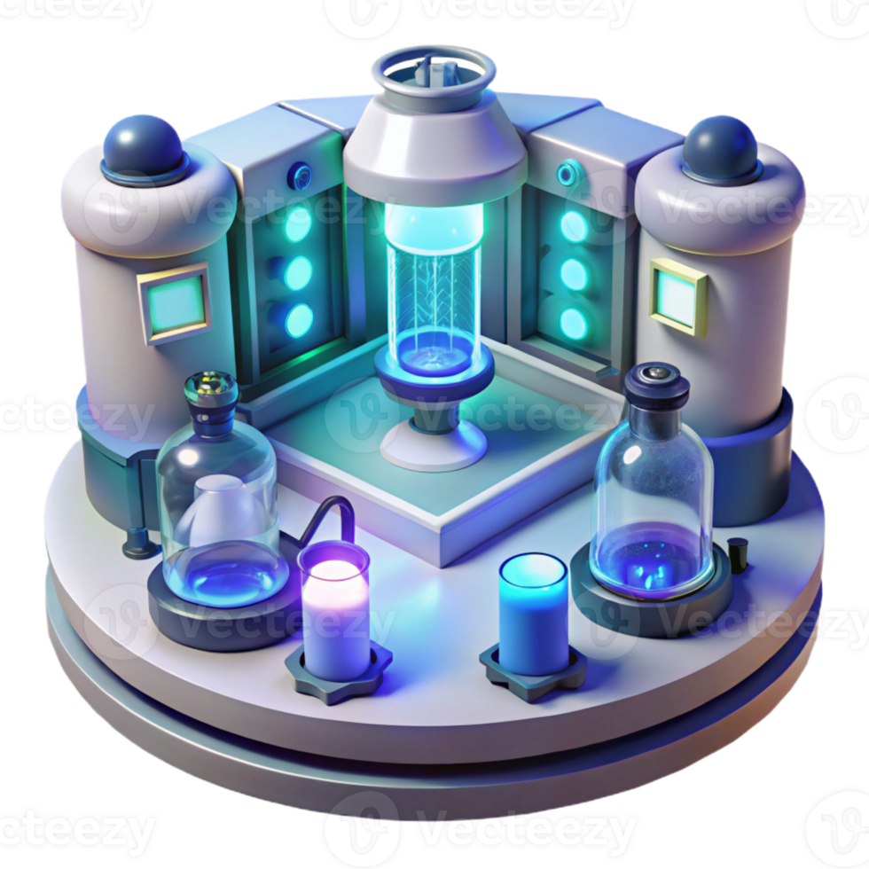 dramatic artistic A Futuristic Laboratory Filled with Glow genuine png