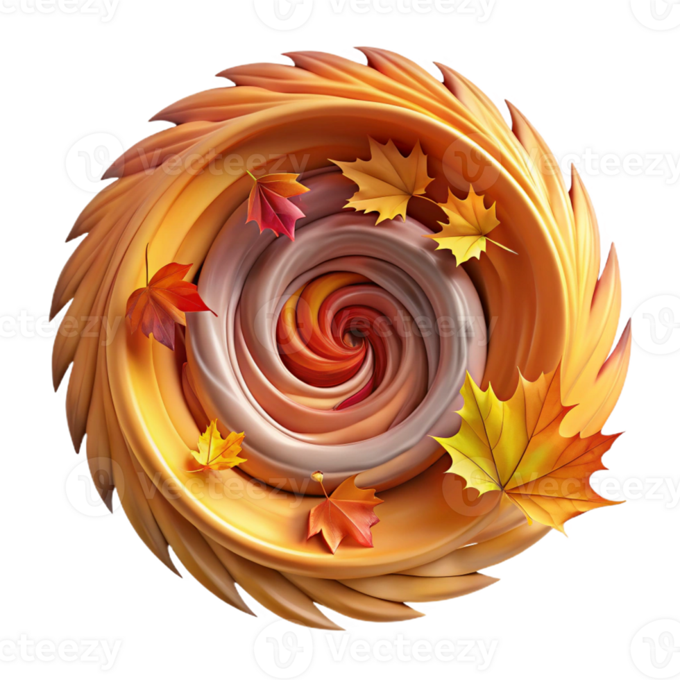 extraordinary creative Autumn Leaf Vortex Vibrant Swirl 4K png