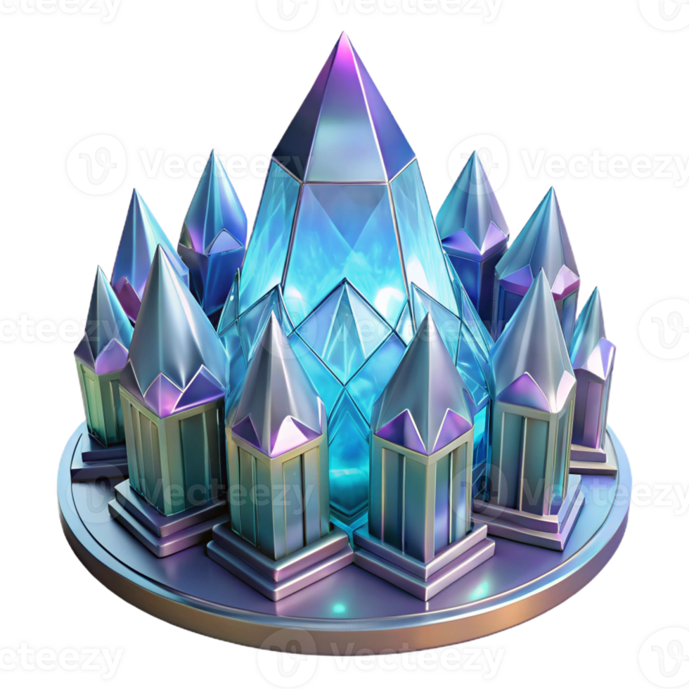 magnificent artistic Crystal Palace Intricate Facets and Refr high quality png