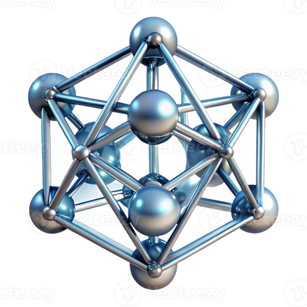 vibrant minimalist A Network of Interconnected Crystalline S detailed png
