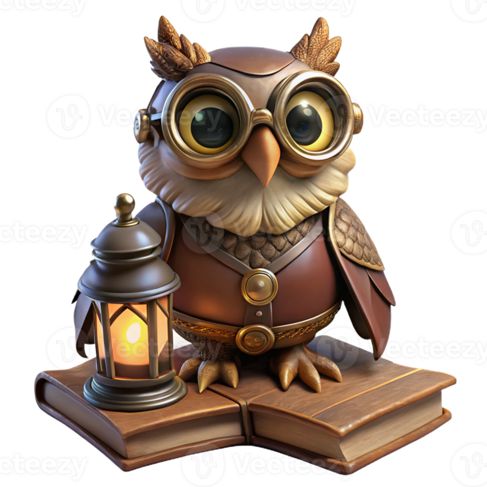serene contemporary A Portrait of a Steampunk Owl Intricate genuine png