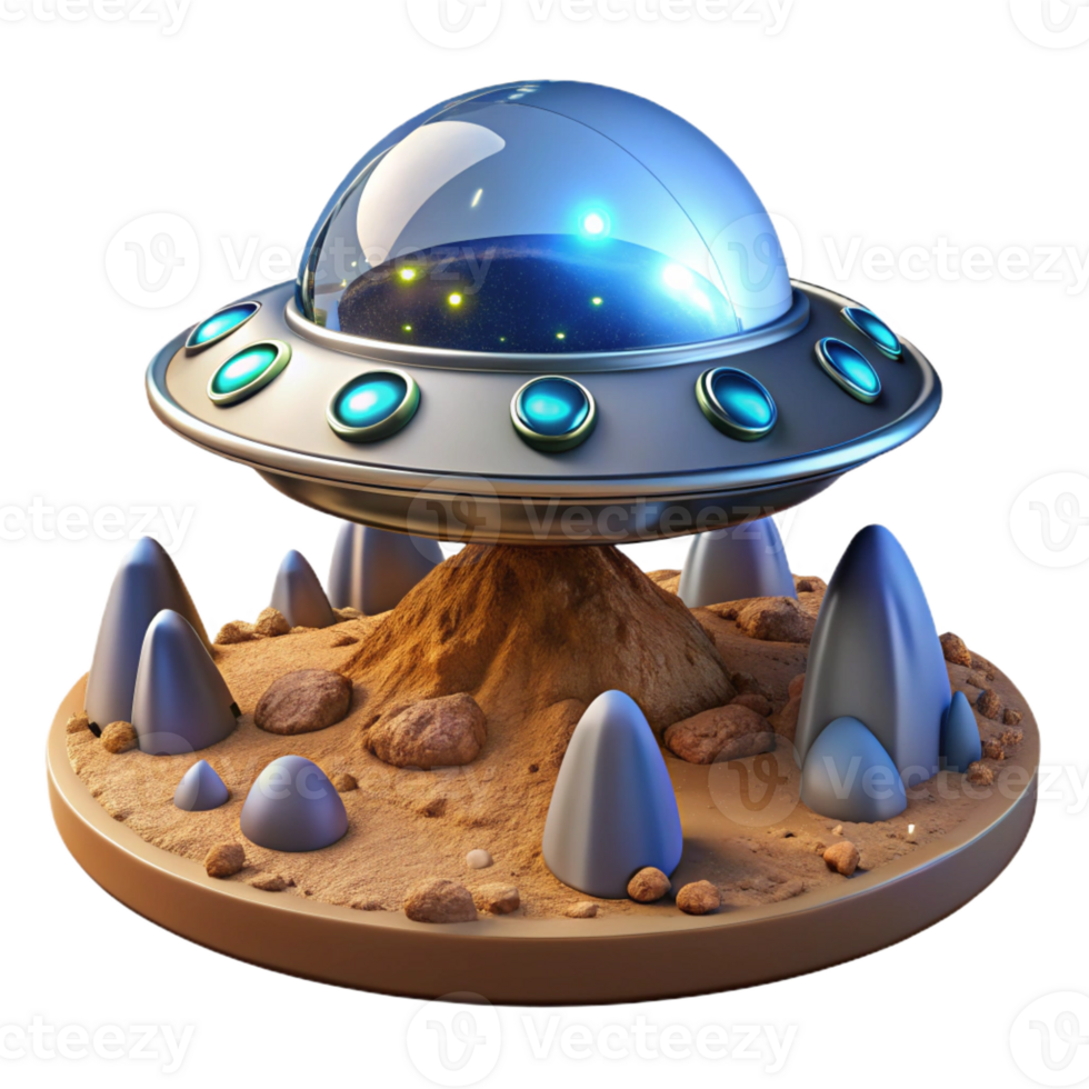 stunning modern A Futuristic Spaceship Landing on a Desola high quality png