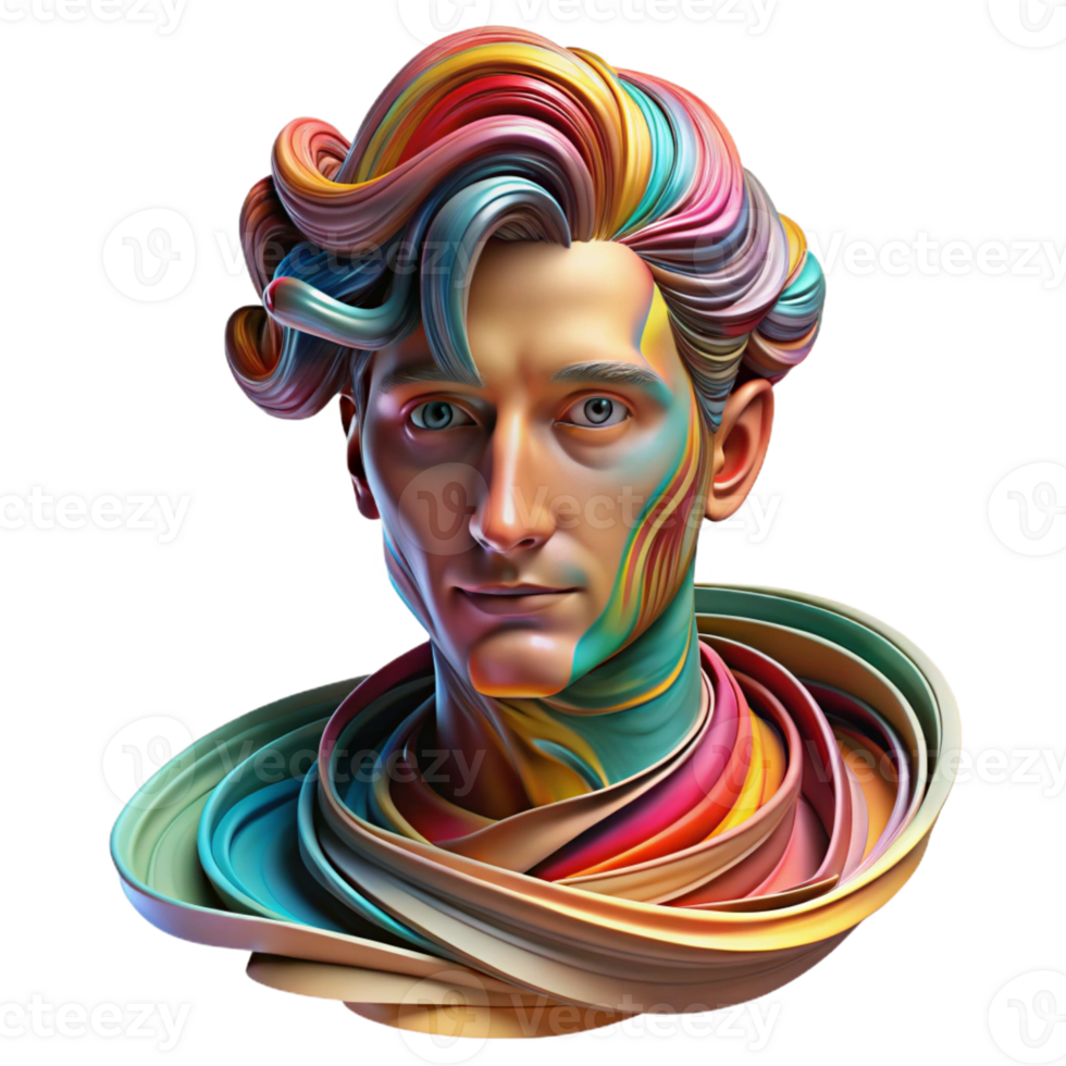 impressive creative Swirling Abstract Portrait high resolution png