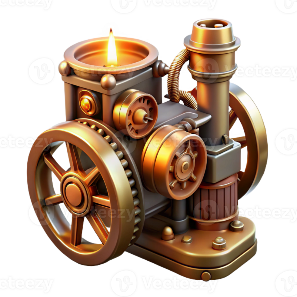stunning artistic A Complex Steampunk Engine Pistons Pump high quality png