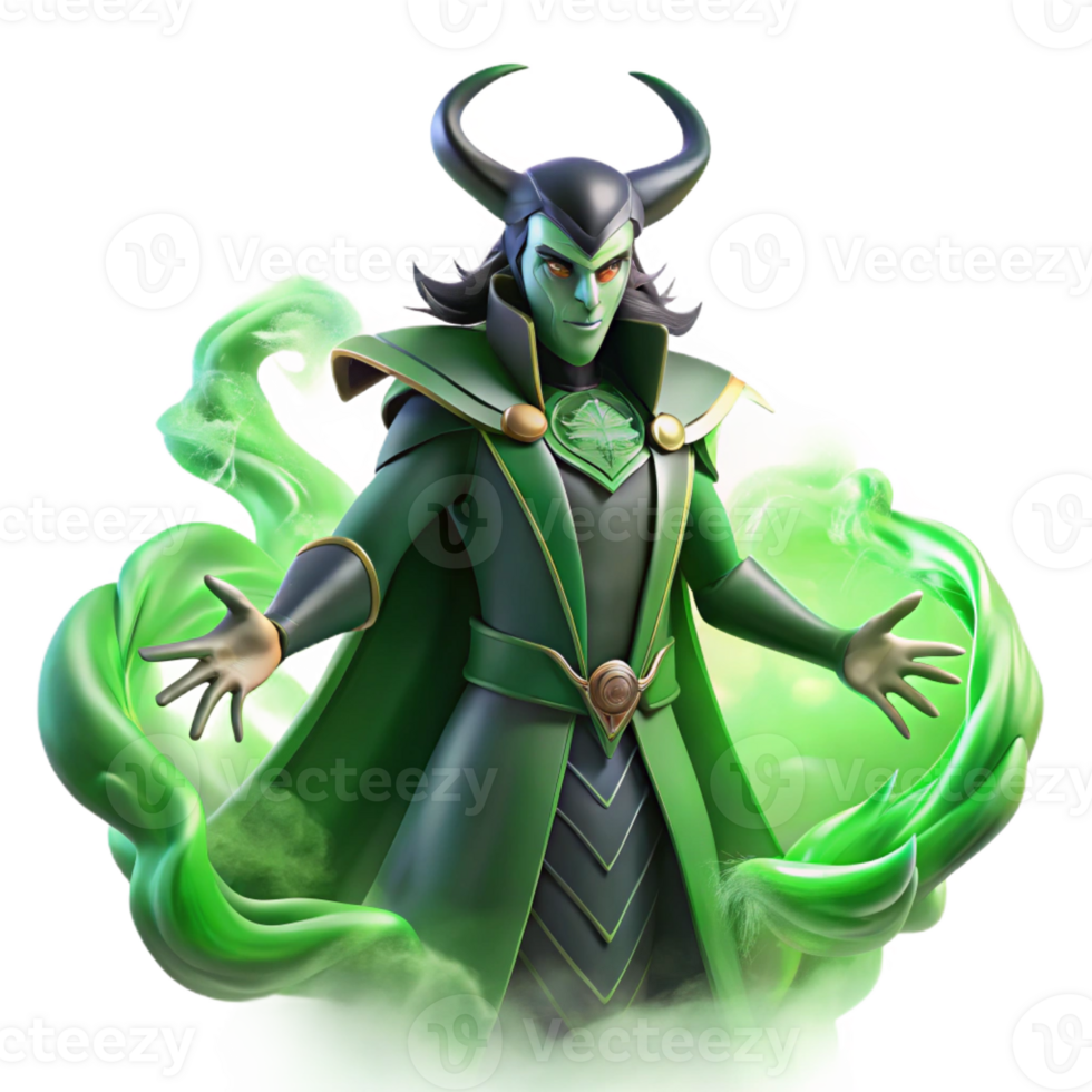 serene abstract A Cunning Loki Transforming Into a Raven authentic png