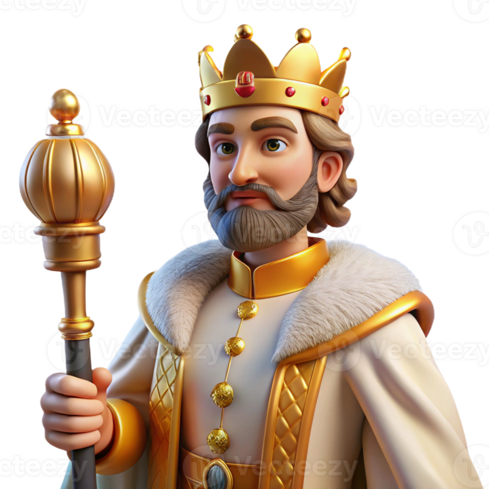 dramatic abstract Portrait of a Regal King with a Crown Sce exclusive png