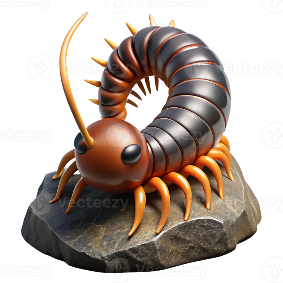elegant creative A Centipede Crawling on a Rock Dark Shad high quality png