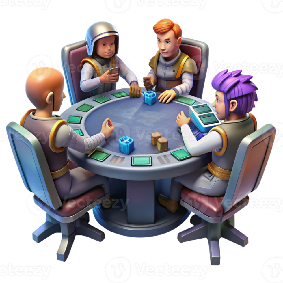 elegant minimalist A Group of Space Pirates Playing Cards Aro original png