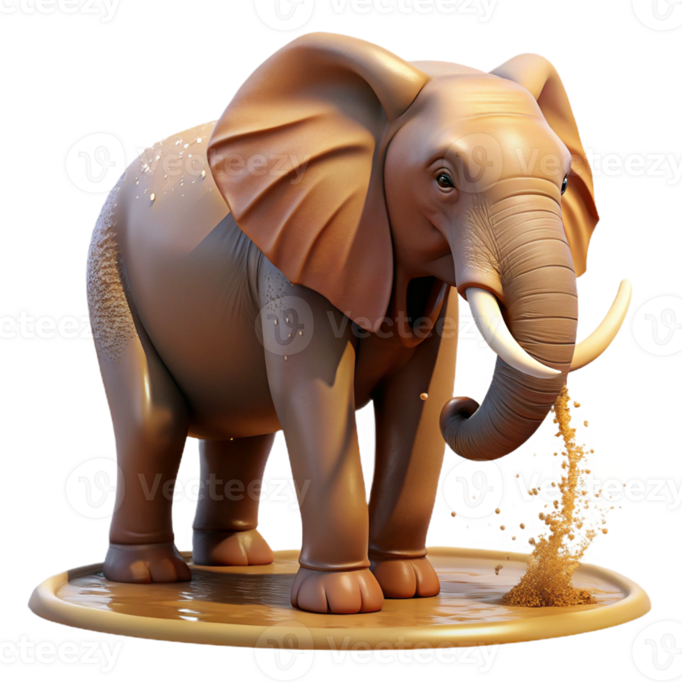 dramatic modern A Majestic African Elephant Drinking Fro high quality png