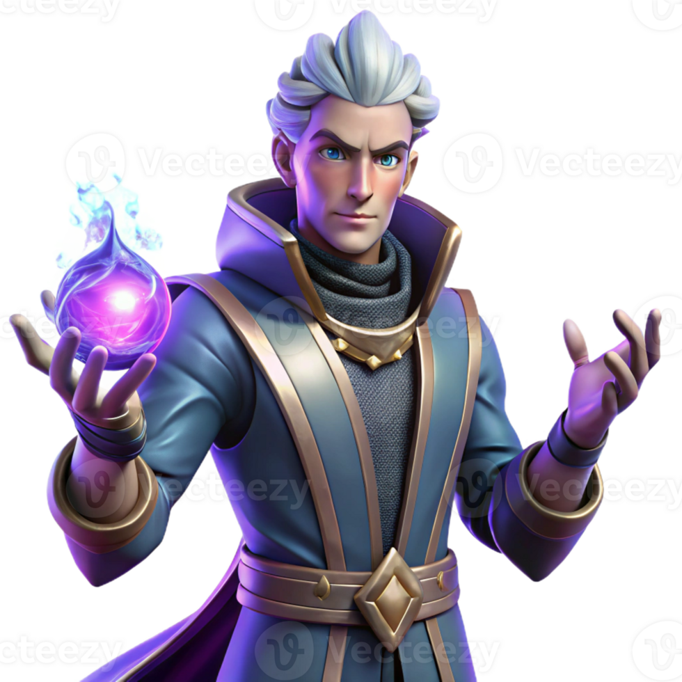impressive modern Portrait of a Powerful Sorcerer with Glo original png