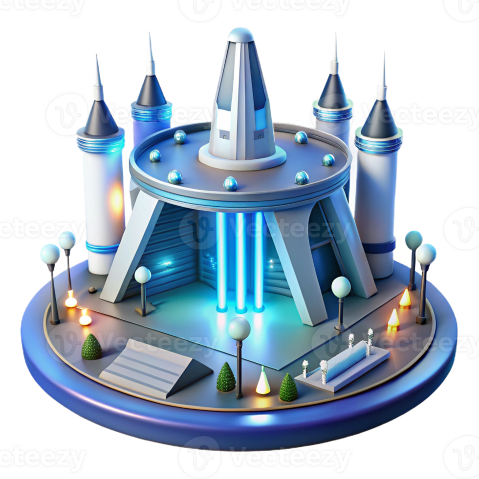 serene modern Sleek Futuristic Spaceport Architecture professional png