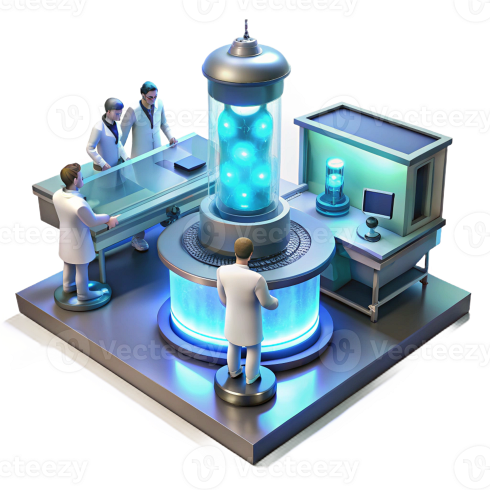 elegant vintage A Futuristic Laboratory Filled with Glow original png