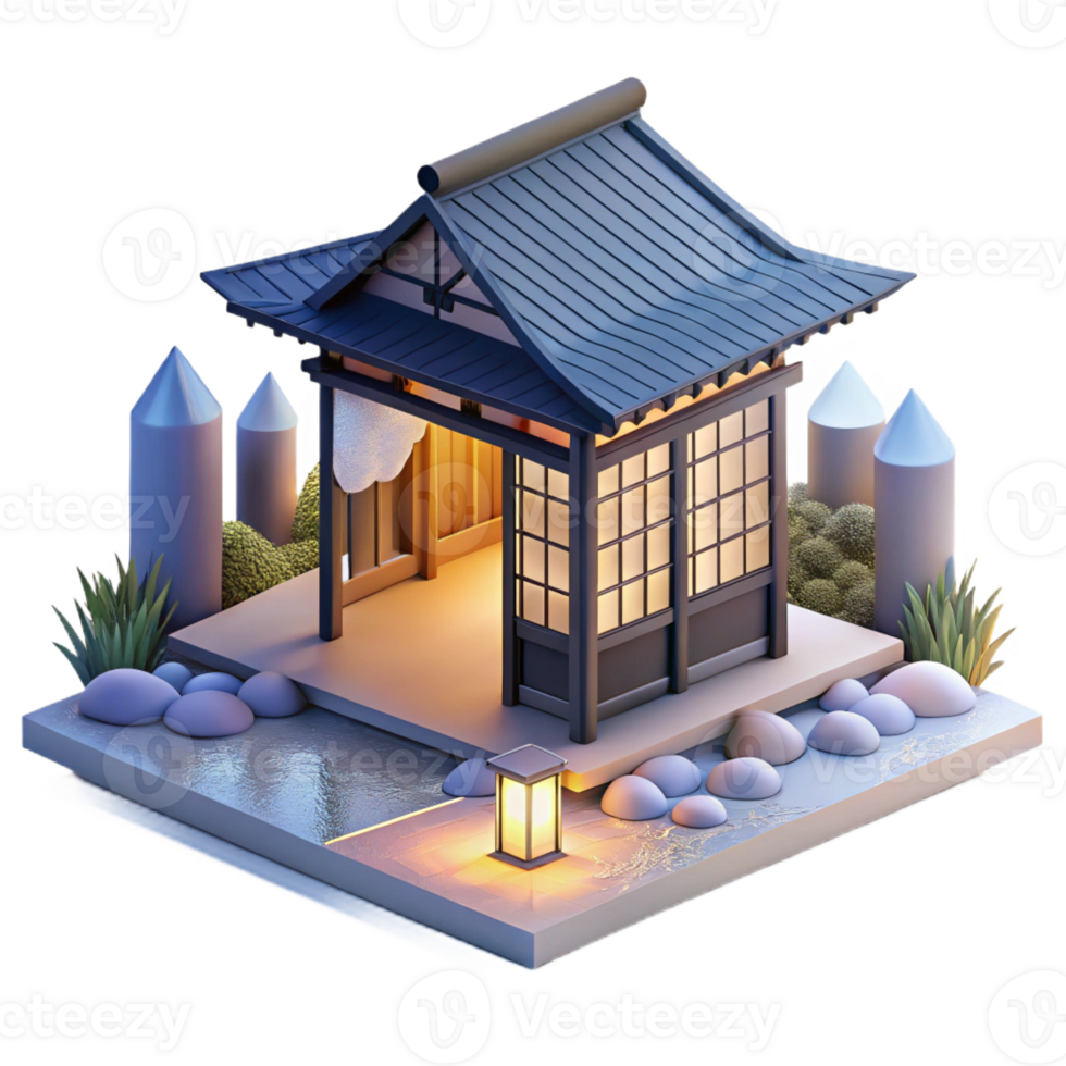 extraordinary contemporary Japanese Tea House Nestled in a Zen Garde original png