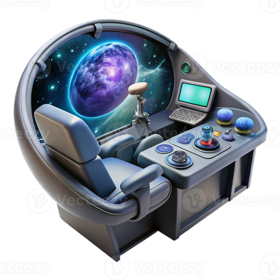 beautiful abstract A Spaceship Cockpit with Complex Contro original png