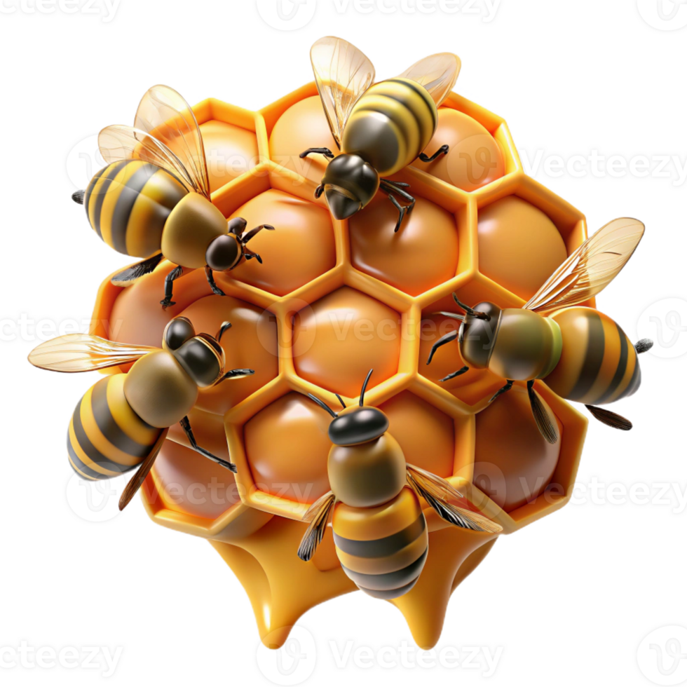 magnificent minimalist A Swarm of Bees Buzzing Around a Honeycomb detailed png