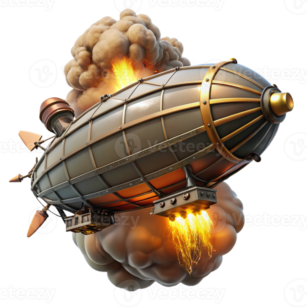 extraordinary contemporary Steampunk Airship Battle Explosions exclusive png