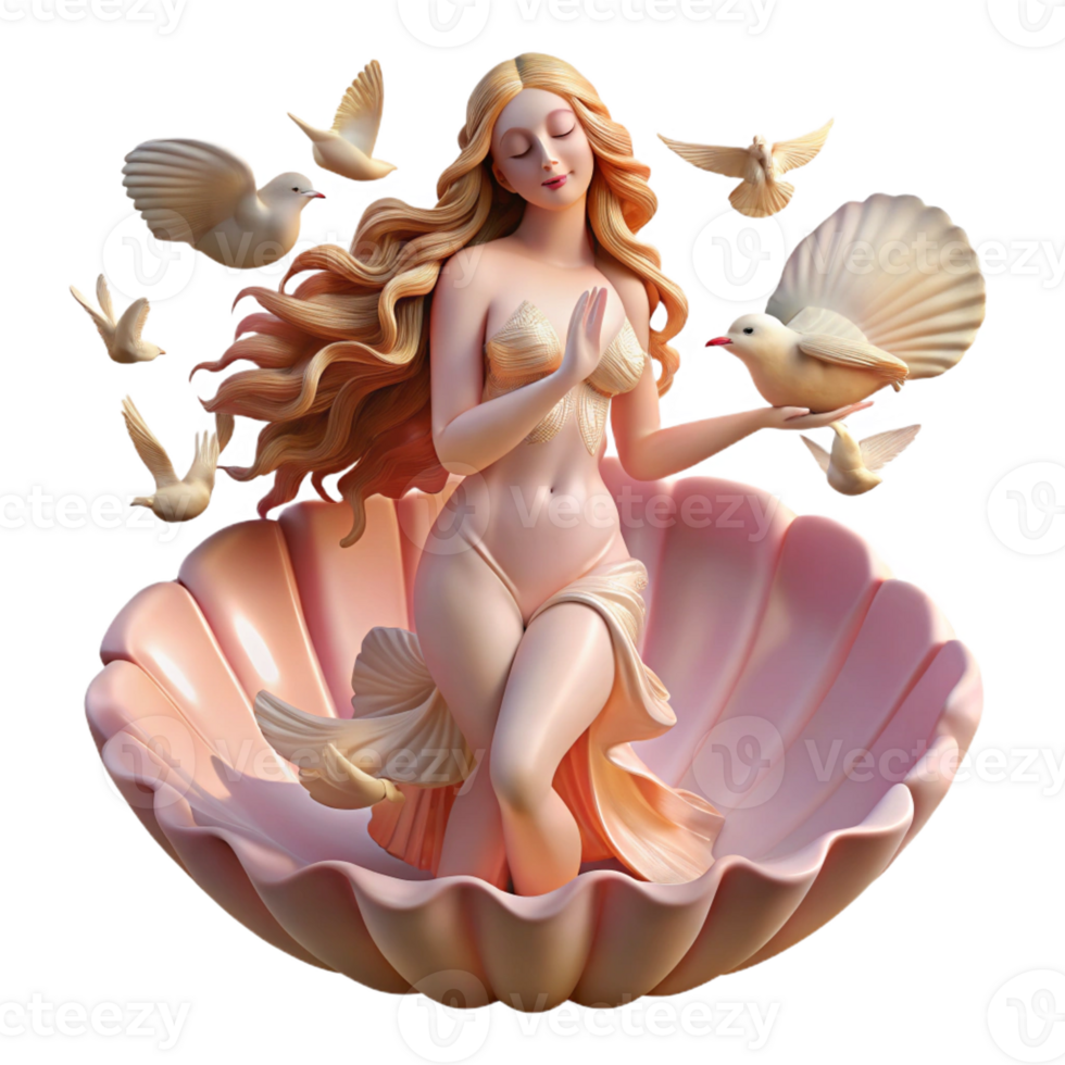 dramatic minimalist Aphrodite Rising from a Giant professional png
